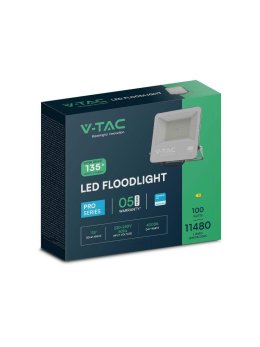 Projektor LED V-TAC 100W 135Lm/W SAMSUNG CHIP Czarny VT-44101 6500K 11480lm 5 Lat Gwarancji