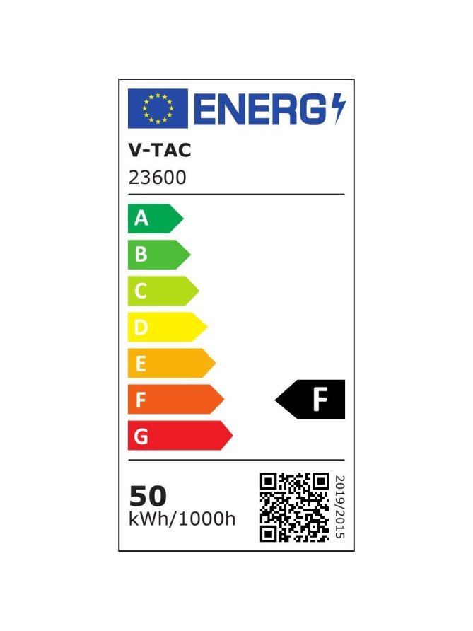 Projektor LED V-TAC 50W 100Lm/W Przewód 1mb SAMSUNG CHIP Czarny VT-44055 6500K 4270lm 5 Lat Gwarancji