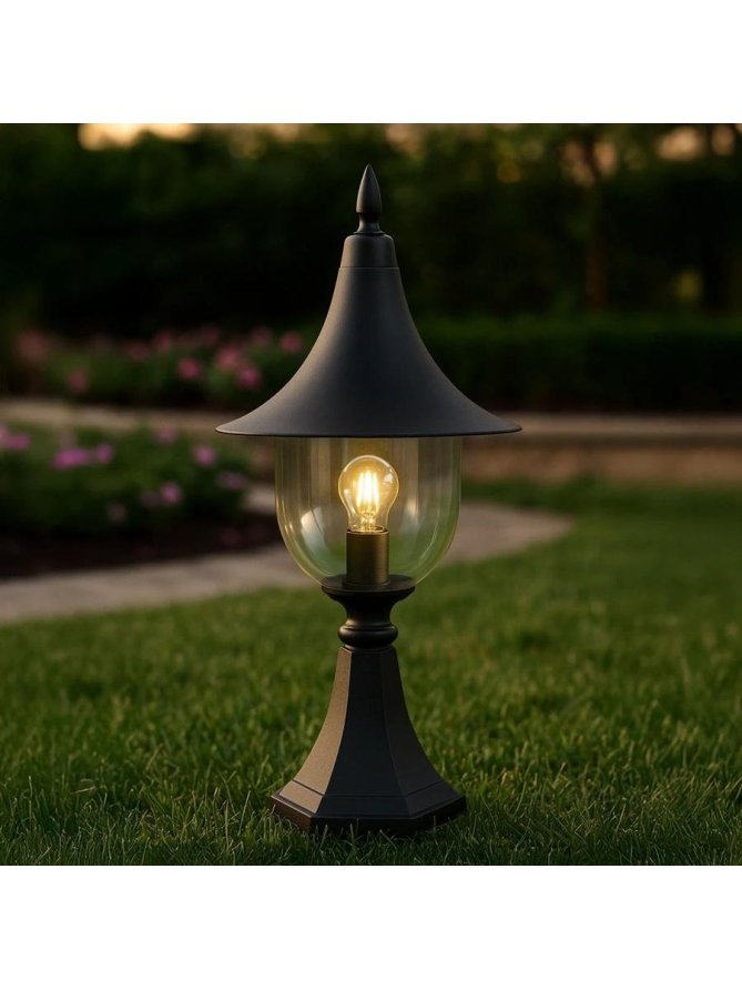 lampa ogrodowa niska z daszkiem stożek K-8133 Kaja - LEDco.pl