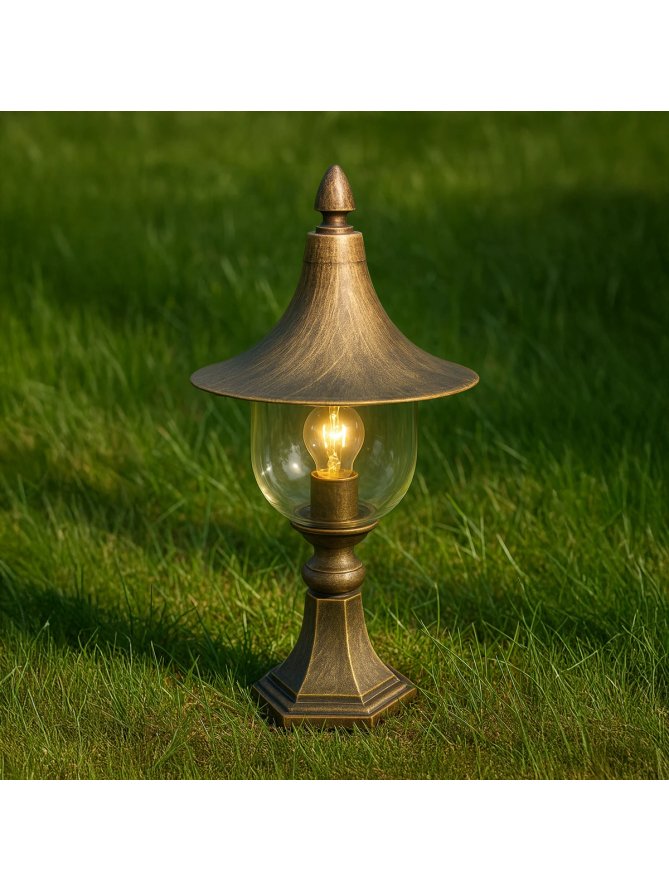 Lampa ogrodowa stojąca K-8128 CZARNY/ZŁOTY z serii BOSTON