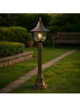 Lampa ogrodowa stojąca K-8129 CZARNY/ZŁOTY z serii BOSTON