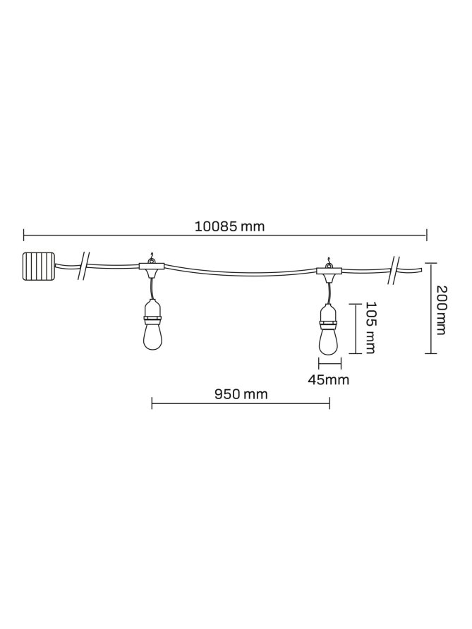 Zestaw łańcuch świetlny LED  solarny 328656 GoldLux - LEDco.pl