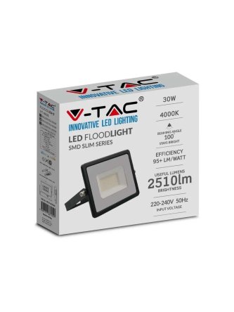 Projektor LED V-TAC 30W SMD E-Series Czarny VT-4031 4000K 2510lm 2