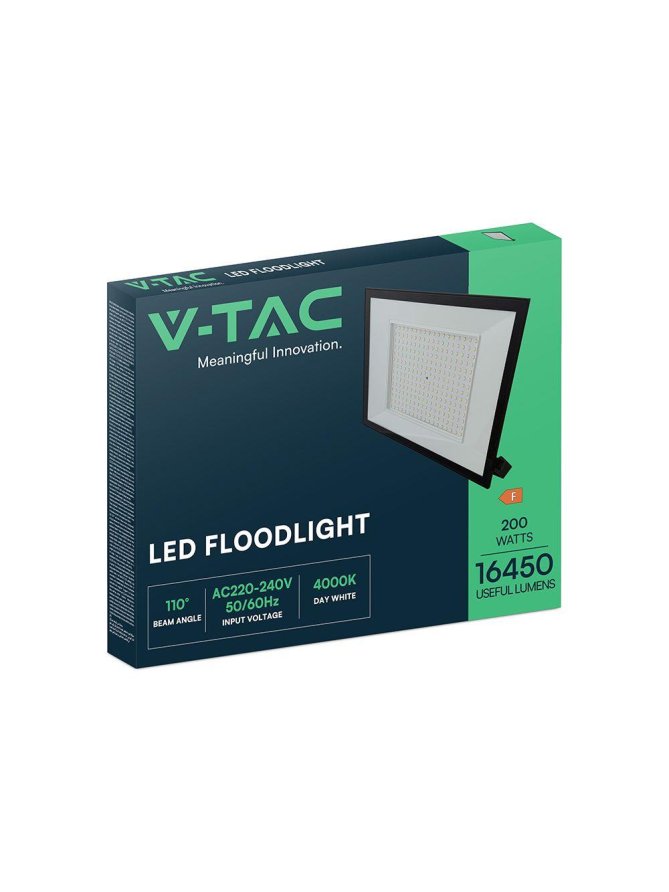 Projektor LED V-TAC 200W LED SMD 4000K Czarny VT-44208 4000K 16450lm