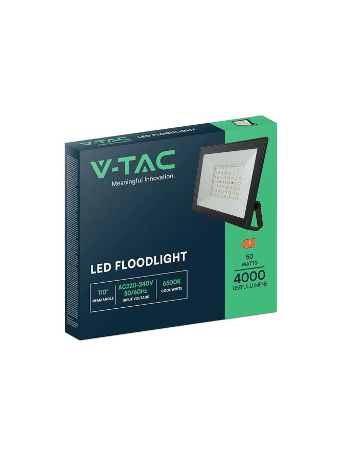 Projektor LED V-TAC 50W LED SMD 4000K Czarny VT-44054 4000K 4000lm