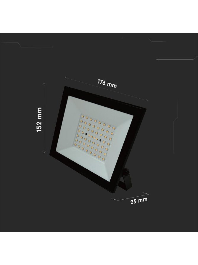 Projektor LED V-TAC 50W LED SMD 4000K Czarny VT-44054 4000K 4000lm