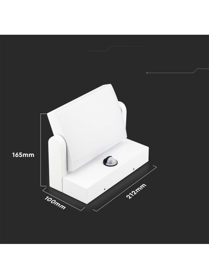Projektor Oprawa Elewacyjna V-TAC 17W LED Czujnik Ruchu Biała IP65 VT-11020S 4000K 2520lm