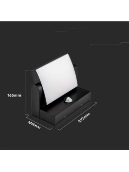 Projektor Oprawa Elewacyjna V-TAC 17W LED Czujnik Ruchu Czarna IP65 VT-11020S 3000K 2520lm