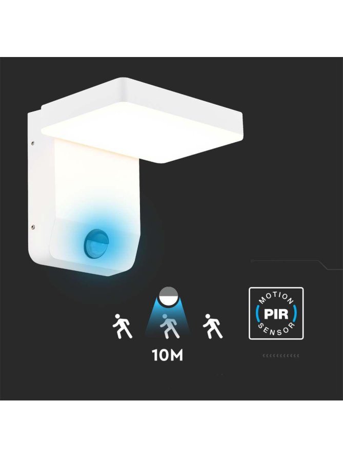 Projektor Oprawa Elewacyjna V-TAC 17W Czujnik Ruchu Biała IP65 VT-11020S 4000K 2520lm
