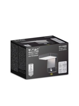 Projektor Oprawa Elewacyjna V-TAC 17W Czujnik Ruchu Czarna IP65 VT-11020S 4000K 2580lm