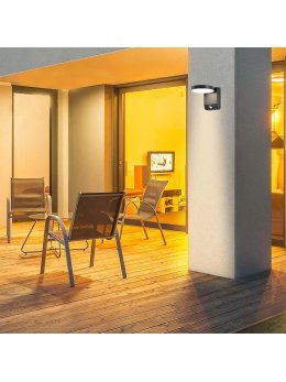 Projektor Oprawa Elewacyjna V-TAC 17W LED Czujnik Ruchu Okrągła Czarna IP65 VT-11020S 4000K 2520lm