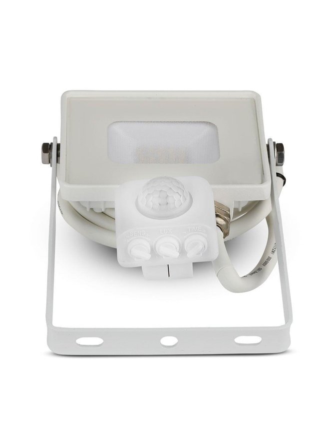 Projektor LED V-TAC 10W SAMSUNG CHIP Czujnik Ruchu Funkcja Cut-OFF Biały VT-10-S-W 3000K 800lm 5 Lat Gwarancji