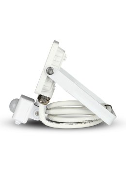 Projektor LED V-TAC 10W SAMSUNG CHIP Czujnik Ruchu Funkcja Cut-OFF Biały VT-10-S-W 3000K 800lm 5 Lat Gwarancji