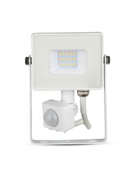 Projektor LED V-TAC 10W SAMSUNG CHIP Czujnik Ruchu Funkcja Cut-OFF Biały VT-10-S-W 6400K 800lm 5 Lat Gwarancji