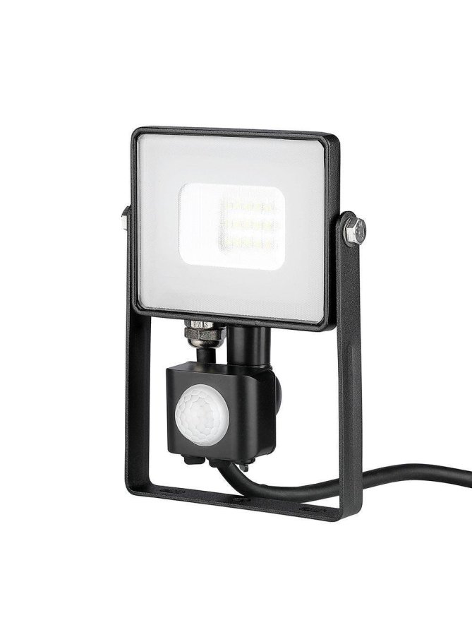 Projektor LED V-TAC 10W SAMSUNG CHIP Czujnik Ruchu Funkcja Cut-OFF Czarny VT-10-S-B 3000K 800lm 5 Lat Gwarancji
