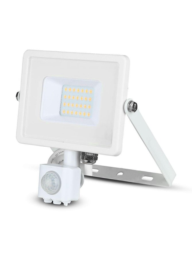 Projektor LED V-TAC 20W SAMSUNG CHIP Czujnik Ruchu Funkcja Cut-OFF Biały VT-20-S-B 4000K 1600lm 5 Lat Gwarancji