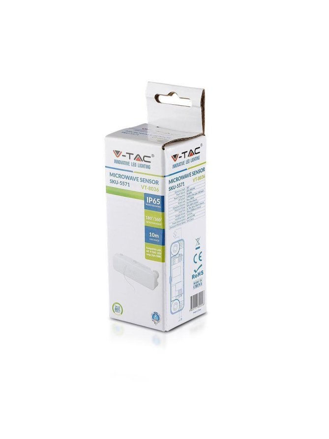 Czujnik Ruchu Mikrofalowy Biały V-TAC VT-8036