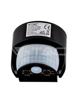 Czujnik Ruchu V-TAC Ścienny Czarny 180st/360st IP65 VT-8093