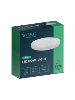 Plafon V-TAC 36W LED Okrągły 35cm Natynkowy IP44 Biały VT-8630 4000K 3820lm