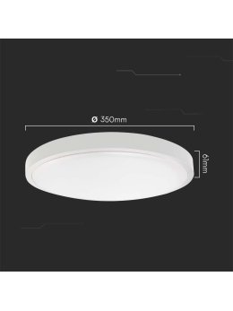 Plafon V-TAC 36W LED Okrągły 35cm Natynkowy IP44 Biały VT-8630 4000K 3820lm