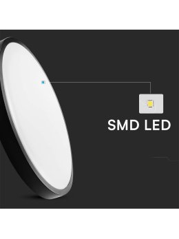 Plafon V-TAC 18W LED Okrągły 25cm Natynkowy IP44 Czarny VT-8618B 3000K 1830lm