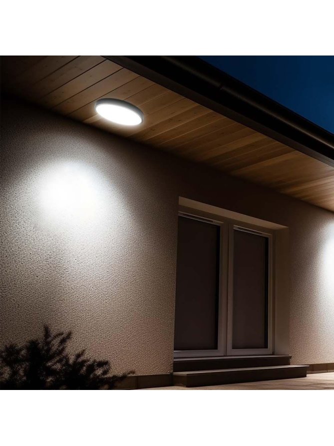 Plafon V-TAC 18W LED Okrągły 25cm Natynkowy IP44 Czarny VT-8618B 3000K 1830lm