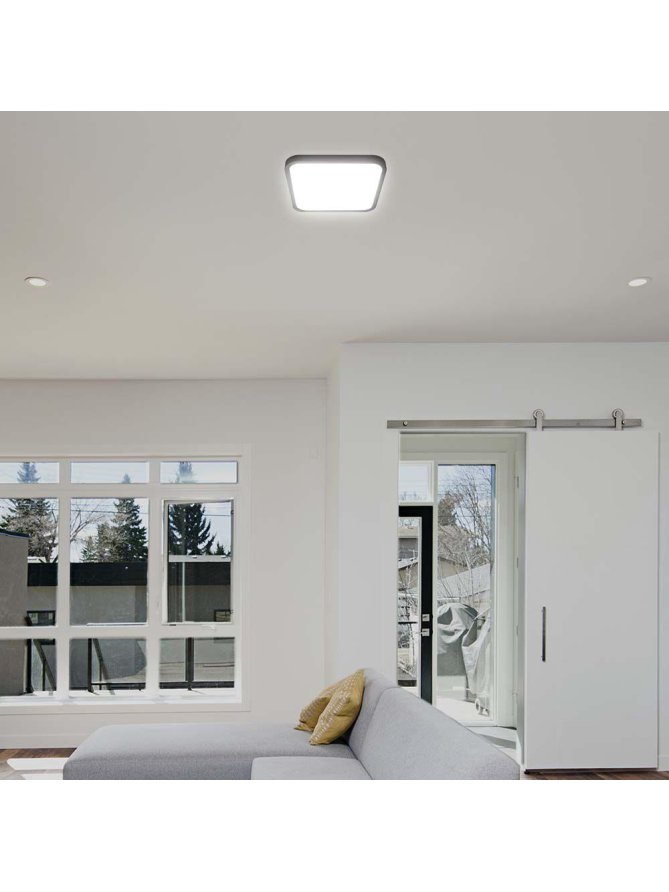 Plafon V-TAC 18W LED Kwadrat 25x25cm Natynkowy IP44 Czarny VT-8618B 3000K 1830lm