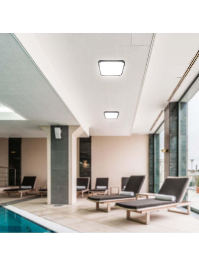 Plafon V-TAC 18W LED Kwadrat 25x25cm Natynkowy IP44 Czarny VT-8618B 3000K 1830lm