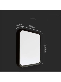 Plafon V-TAC 24W LED Kwadrat 30x30cm Natynkowy IP44 Czarny VT-8624B 3000K 2500lm