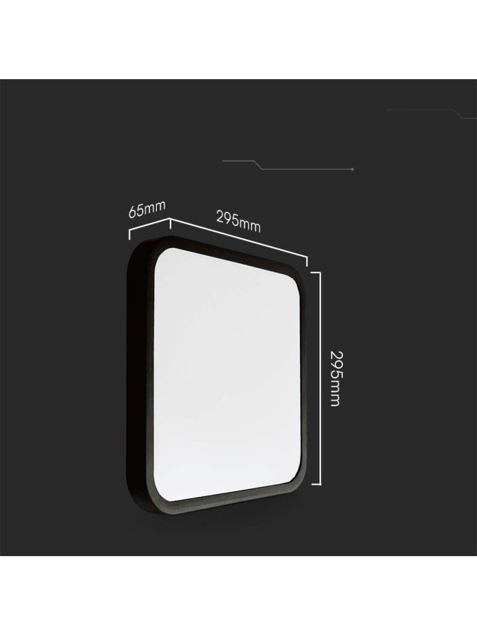 Plafon V-TAC 18W LED Kwadrat 30x30cm Natynkowy Pilot Czujnik Ruchu IP44 Czarny VT-8618S 4000K 1830lm