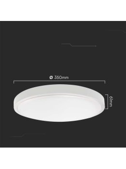 Plafon V-TAC 24W LED Okrągły 35cm Natynkowy Pilot Czujnik Ruchu IP44 Biały VT-8624S 4000K 2500lm
