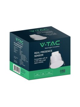 Czujnik Ruchu Obecności V-TAC Wpuszczany Sufitowy 360st fi76 600W Biały VT-81013 5 Lat Gwarancji
