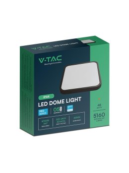 Plafon V-TAC 48W LED SAMSUNG CHIP Kwadrat 42x42cm Natynkowy IP44 Czarny VT-8630B 6500K 5160lm 5 Lat Gwarancji