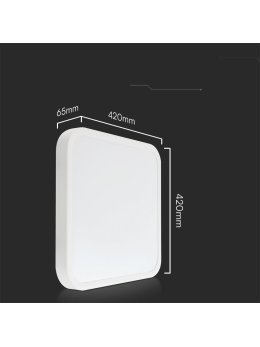 Plafon V-TAC 36W LED SAMSUNG CHIP Kwadrat 42x42cm Natynkowy Pilot Czujnik Ruchu IP44 Biały VT-8630S 4000K 3820lm 5 Lat Gwarancji
