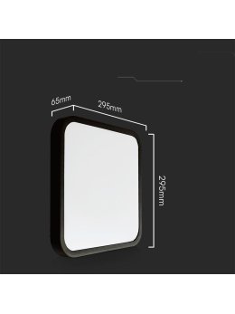 Plafon V-TAC 18W LED SAMSUNG CHIP Kwadrat 30x30cm Natynkowy Pilot Czujnik Ruchu IP44 Czarny VT-8618S 4000K 1830lm 5 Lat Gwarancj