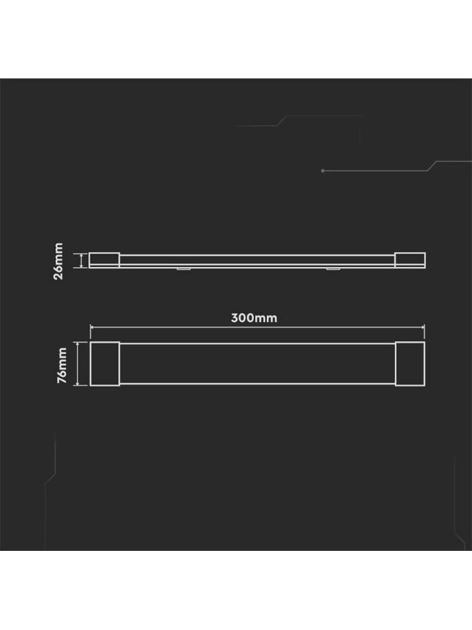 Oprawa V-TAC 10W LED Liniowa Natynkowa 30cm VT-8310 3000K 1000lm 3 Lata Gwarancji