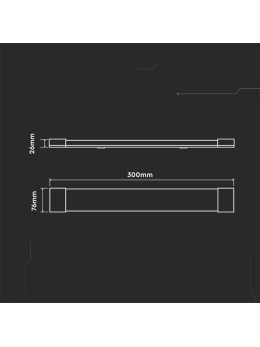 Oprawa V-TAC 10W LED Liniowa Natynkowa 30cm VT-8310 3000K 1000lm 3 Lata Gwarancji