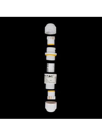 Złączka Mufa Hermetyczna 2x3Pin Biała Średnica przewodu 4-6,5mm IP68 V-TAC VT-792 2