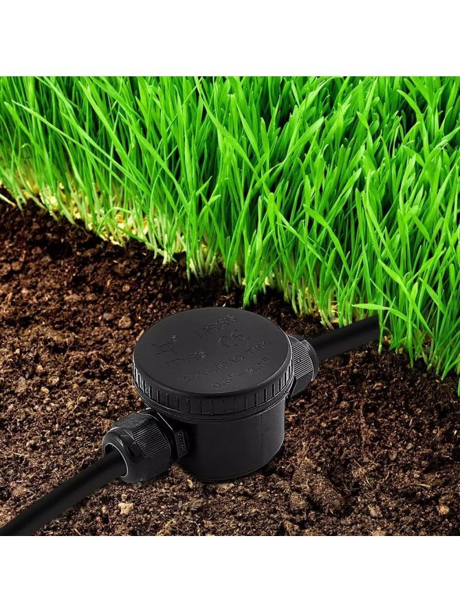 Puszka Złączka Mufa Hermetyczna 2x3Pin Czarna 24A AC:450V Średnica przewodu 5-9mm IP66 V-TAC VT-881