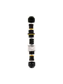 Złączka Mufa Hermetyczna 2x3Pin Czarna Średnica przewodu 4-6,5mm IP68 V-TAC VT-792