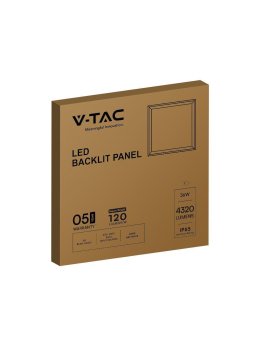 Panel LED V-TAC 36W 600x600 LED Backlight Hermetyczny IP65 120Lm/W VT-6235 4000K 4320lm 5 Lat Gwarancji