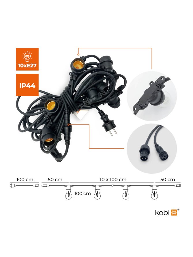Girlanda MIMOSA 2 10m 10xE27 Kobi