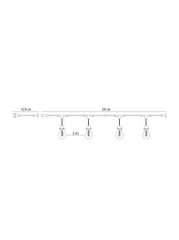 Girlanda MIMOSA LED SET 10m 10x1W E27 Kobi