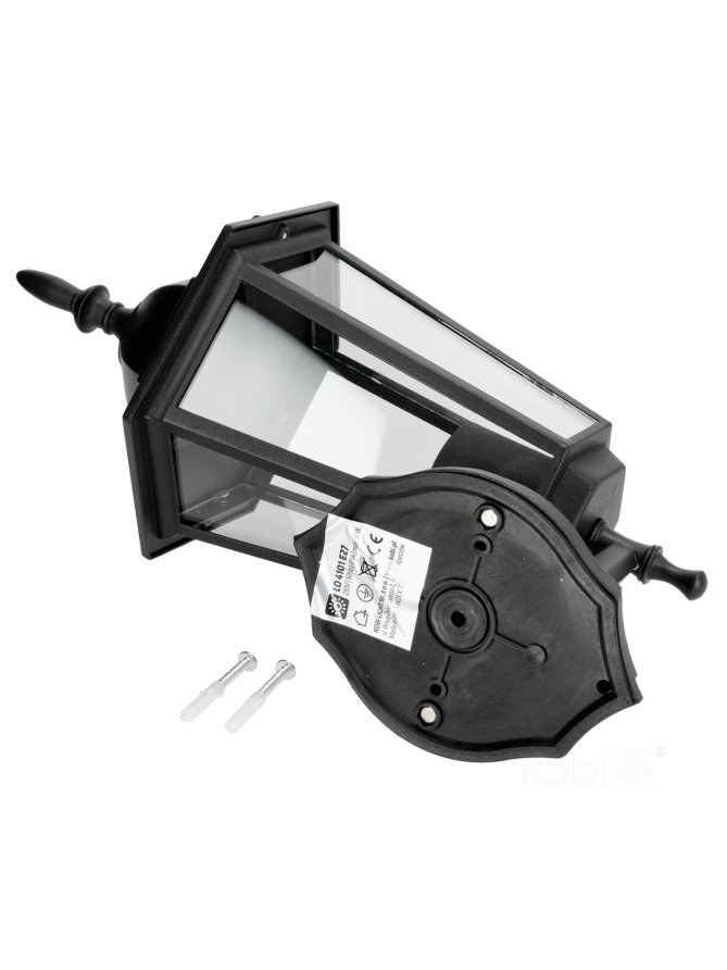 Kinkiet ogrodowy LO4101 1xE27 IP54 czarny Kobi