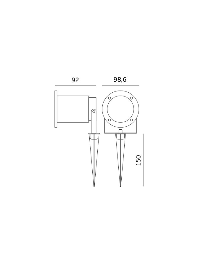 Lampa ogrodowa BLAKE 2 1xGU10 IP65 czarna Kobi