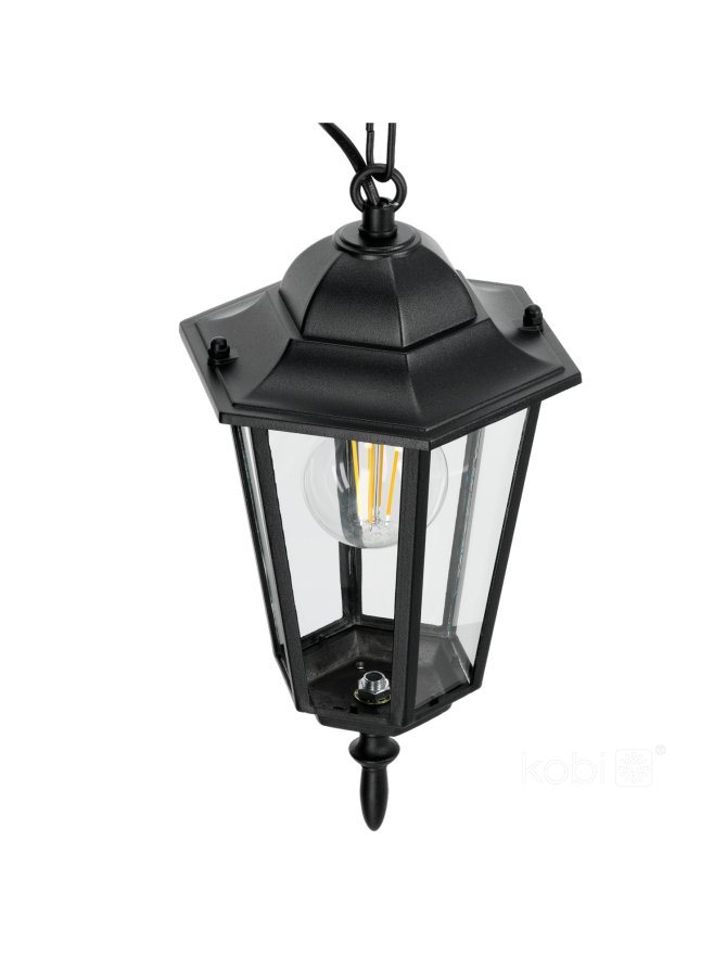 Lampa wisząca ogrodowa LO4105 1xE27 IP54 czarna Kobi