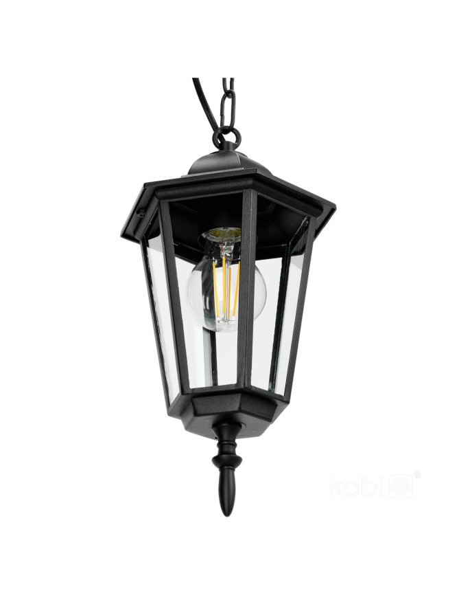 Lampa wisząca ogrodowa LO4105 1xE27 IP54 czarna Kobi