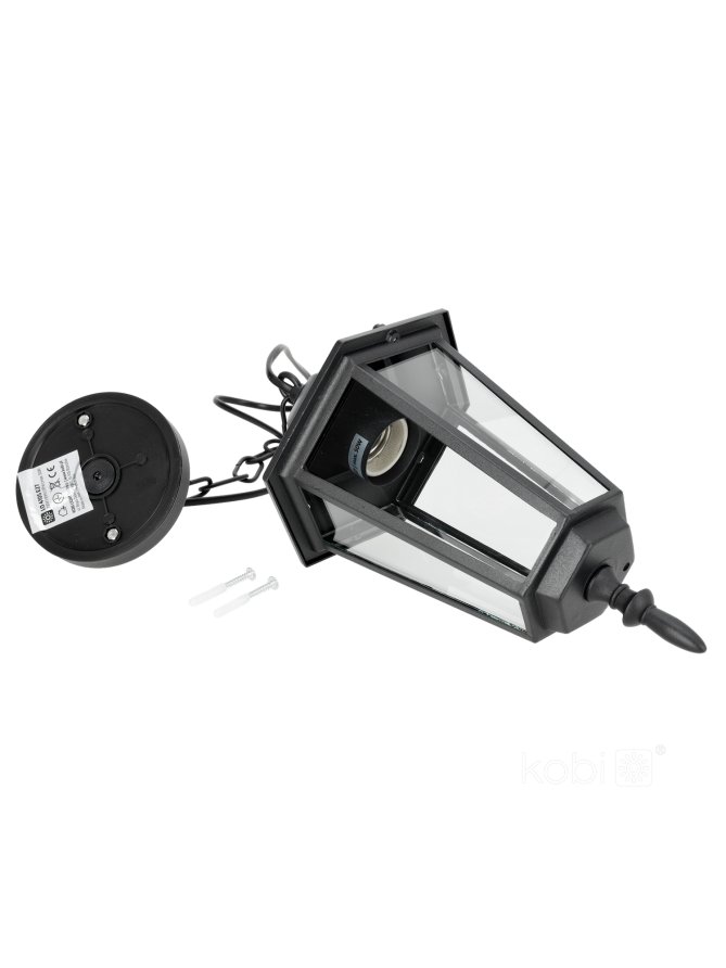 Lampa wisząca ogrodowa LO4105 1xE27 IP54 czarna Kobi