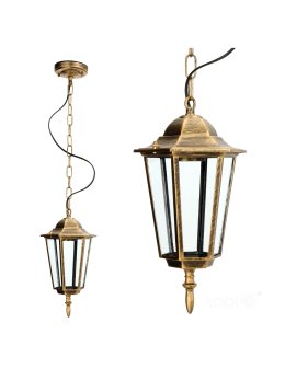 Lampa wisząca ogrodowa LO4105 1xE27 IP54 złota Kobi
