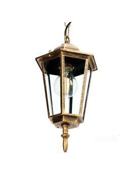 Lampa wisząca ogrodowa LO4105 1xE27 IP54 złota Kobi